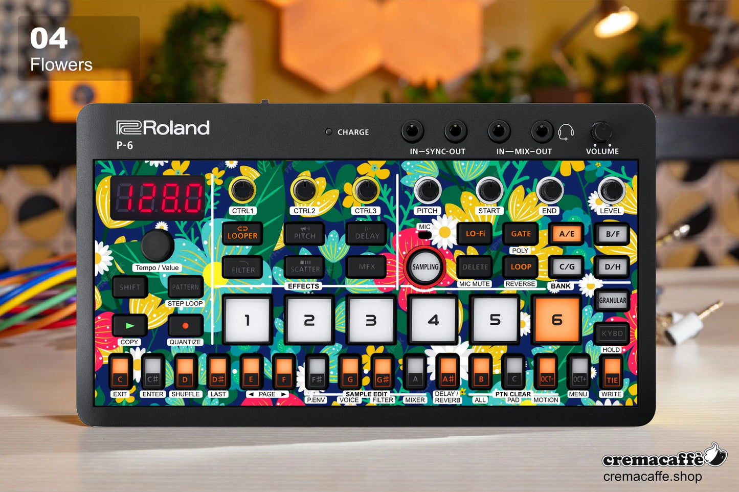 Roland P-6 Skin: Flowers - Cremacaffe Design