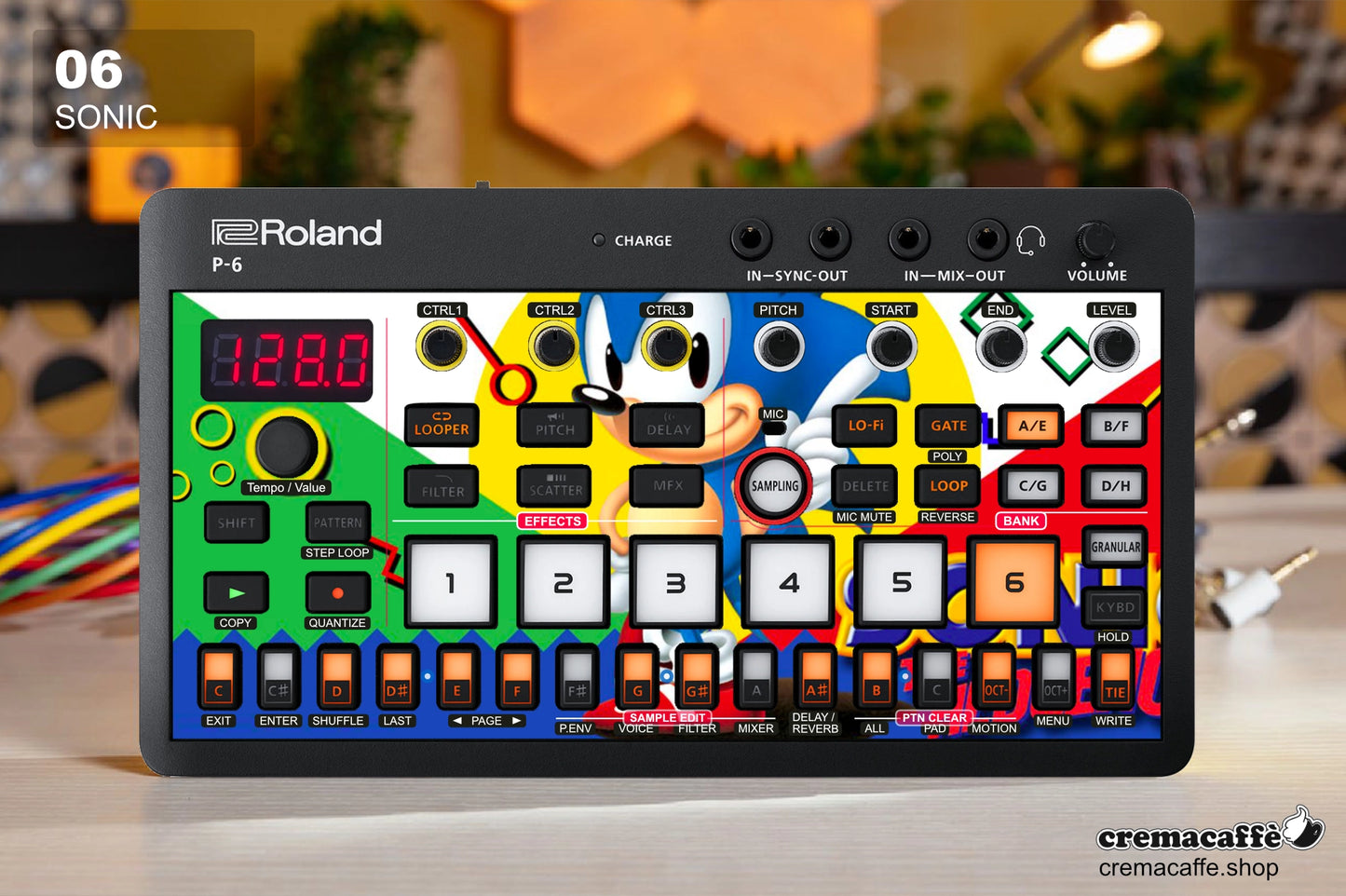 Roland P-6 Skin: Sonic the Hedgehog - Cremacaffe Design