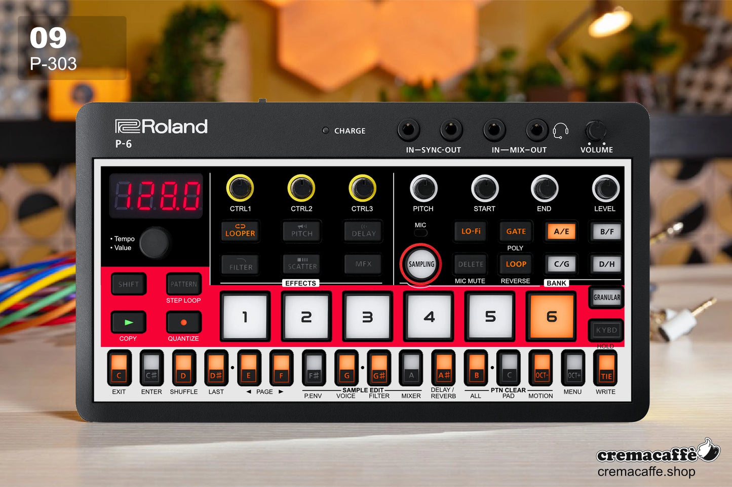Roland P-6 Skin: P-303 - Cremacaffe Design