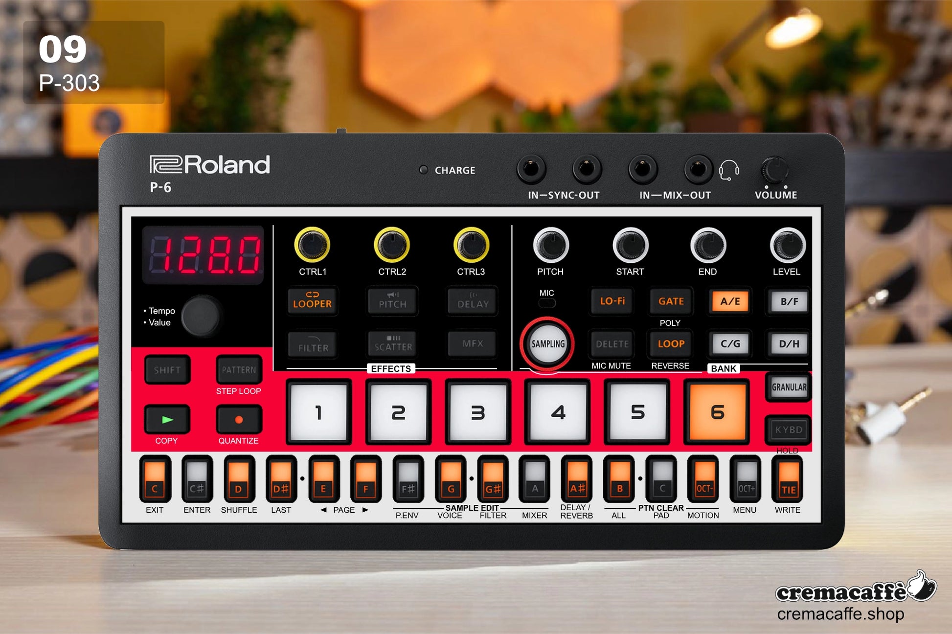Roland P-6 Skin: P-303 - Cremacaffe Design