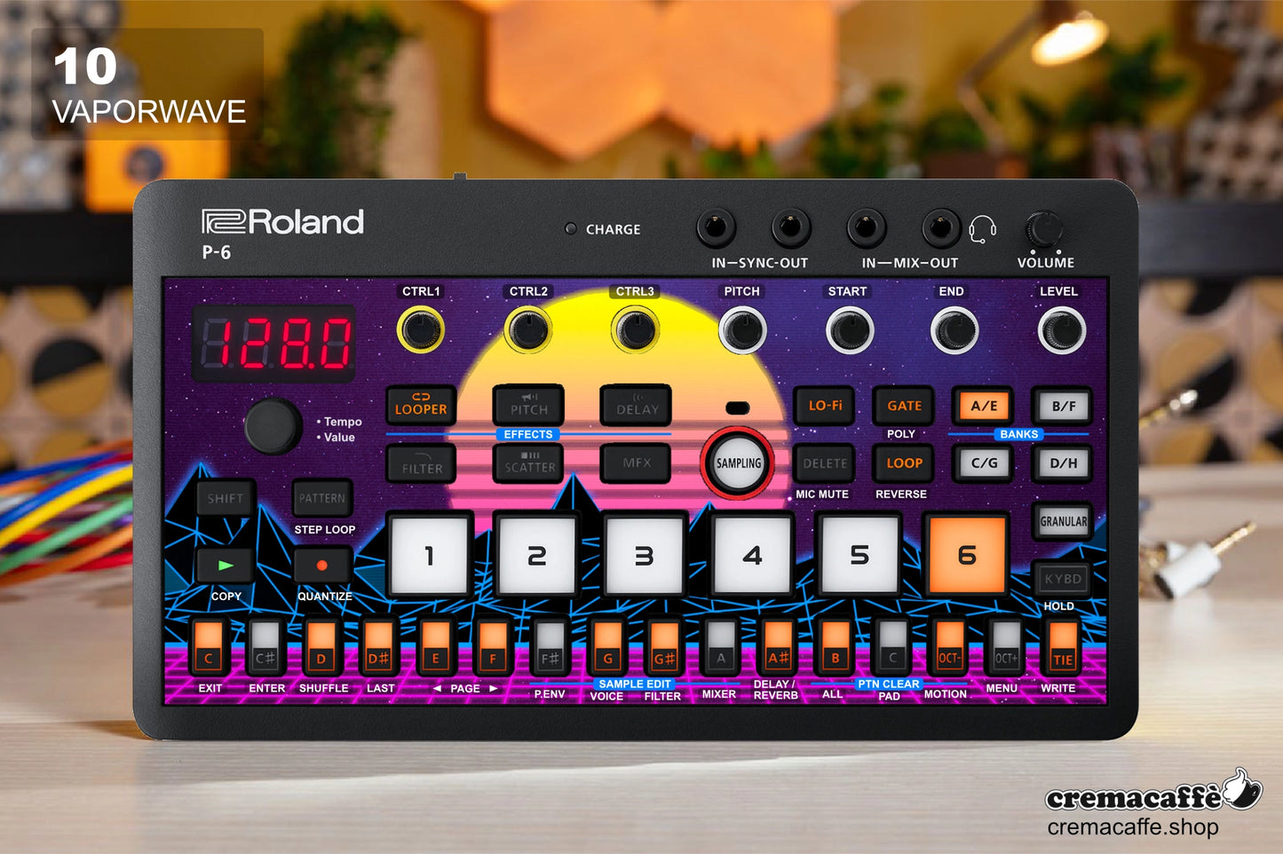 Roland P-6 Skin: Veporwave - Cremacaffe Design