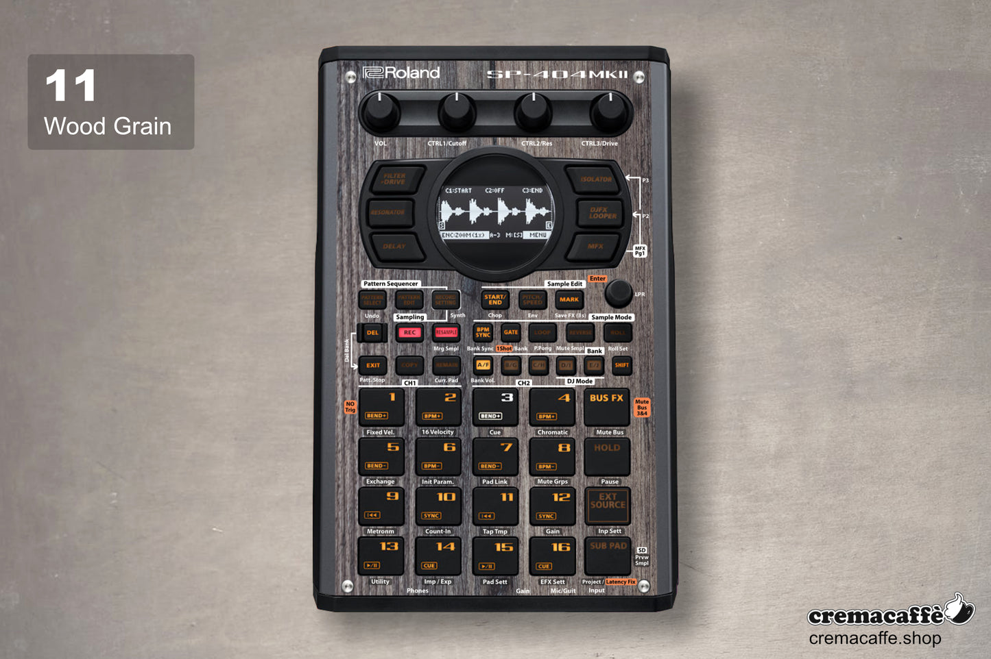 Wood Grain - DIY Skin for the Roland SP-404 MK2 by Cremacaffe Design