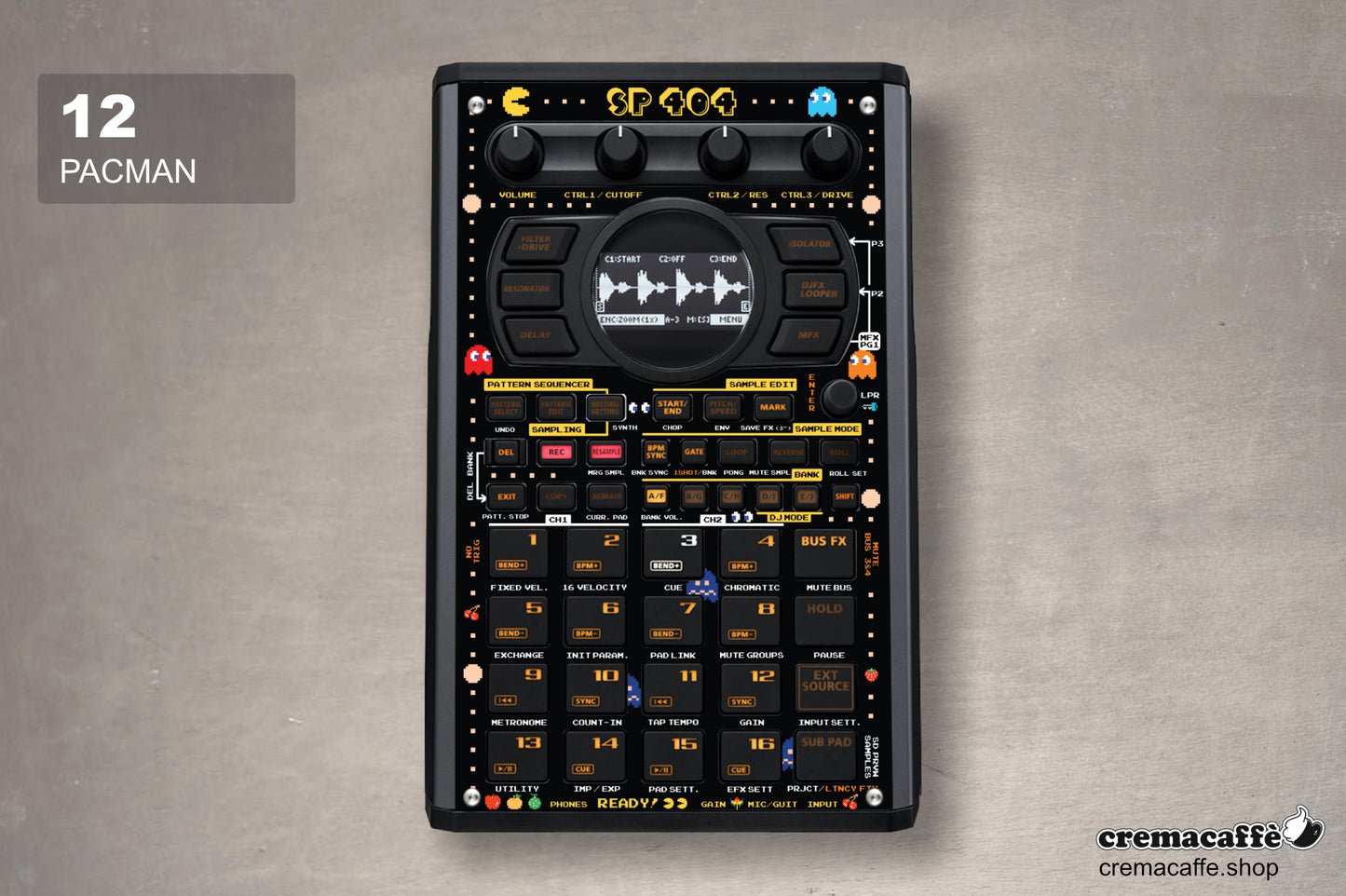 PACMAN - DIY Skin for the Roland SP-404 MK2 by Cremacaffe Design