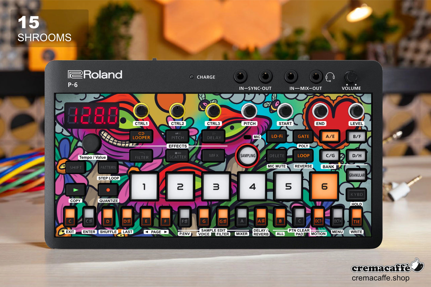 Roland P-6 Skin: Shrooms - Cremacaffe Design