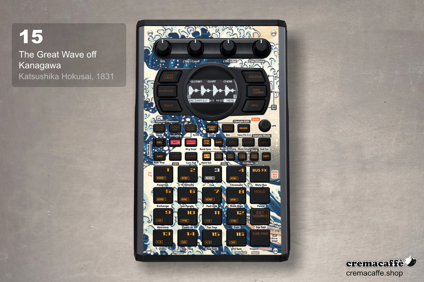 The Great Wave off Kanagawa - DIY Skin for the Roland SP-404 MK2 by Cremacaffe Design