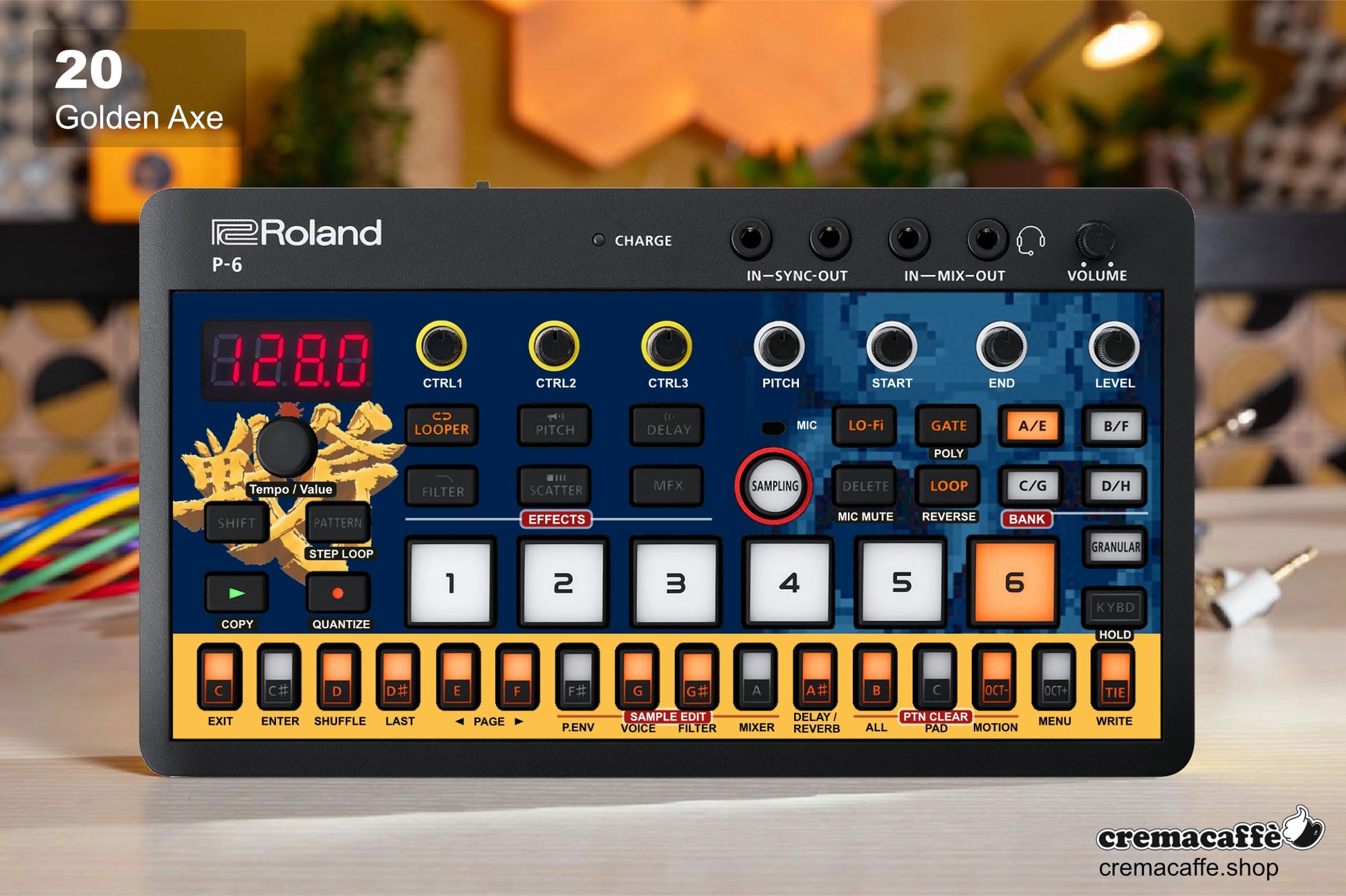 Roland P-6 Skin: Golden Axe - Cremacaffe Design