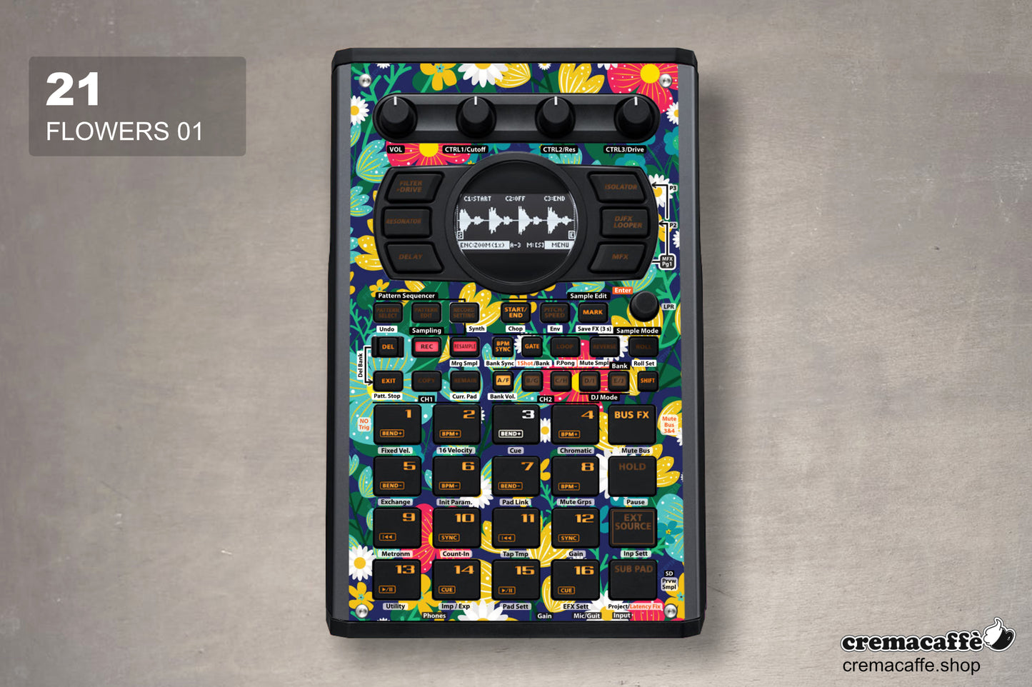 Flowers 01 - DIY Skin for the Roland SP-404 MK2 by Cremacaffe Design