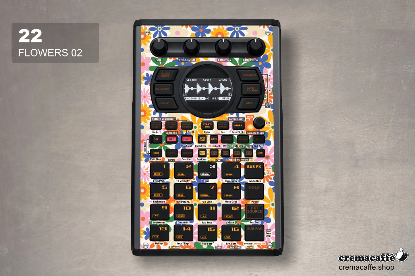 Flowers 02 - DIY Skin for the Roland SP-404 MK2 by Cremacaffe Design