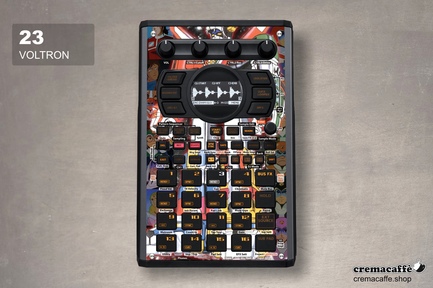VOLTRON - DIY Skin for the Roland SP-404 MK2 by Cremacaffe Design