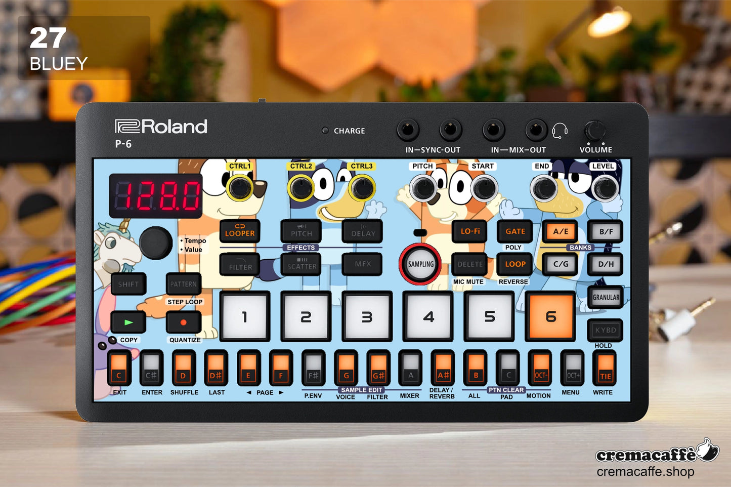 Roland P-6 Skin: BLUEY - Cremacaffe Design