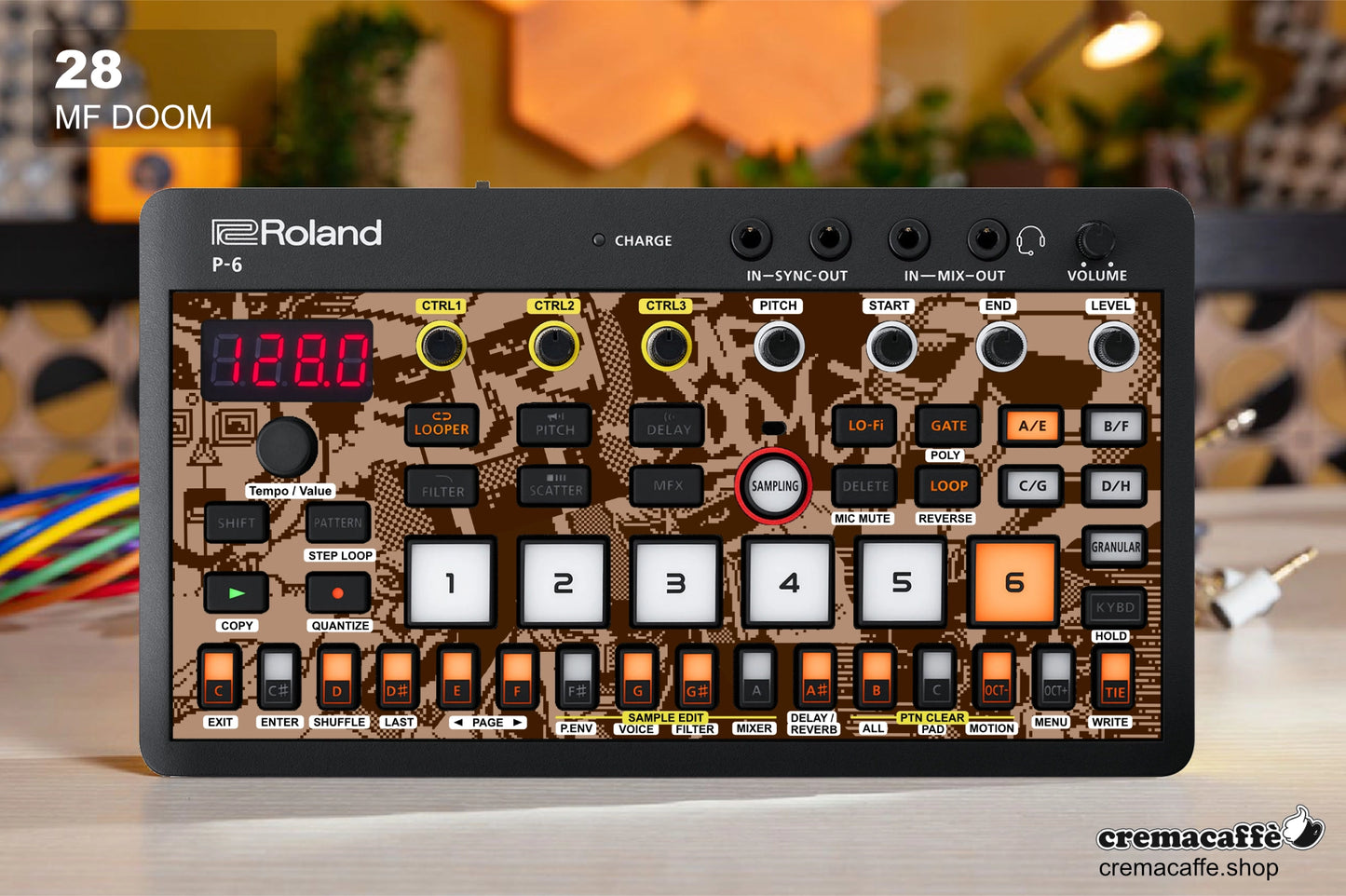 Roland P-6 Skin: MF DOOM - Cremacaffe Design