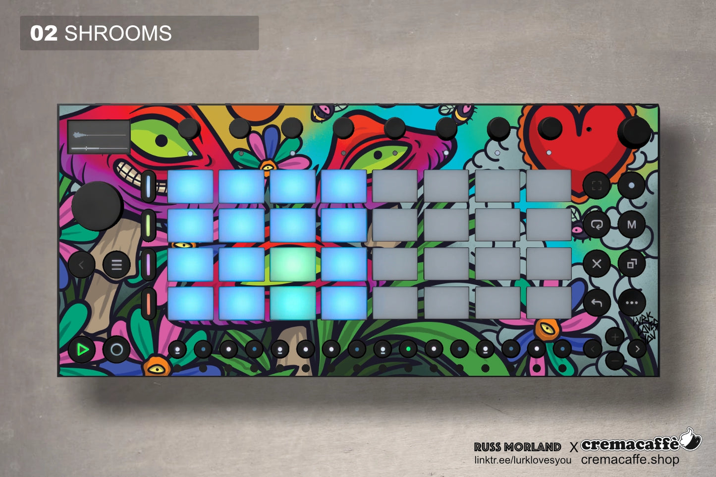 Ableton Move Skin - Shrooms - by Russ Morland x Cremacaffe Design