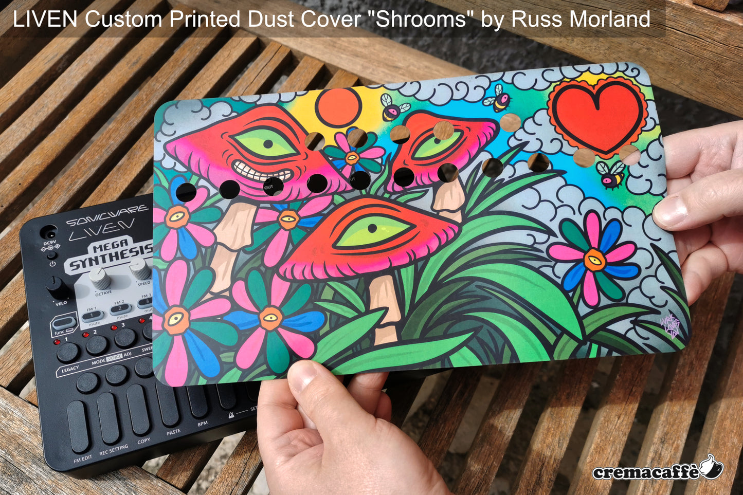 LIVEN Dust Cover "Shrooms" by Russ Morland - Cremacaffe Design
