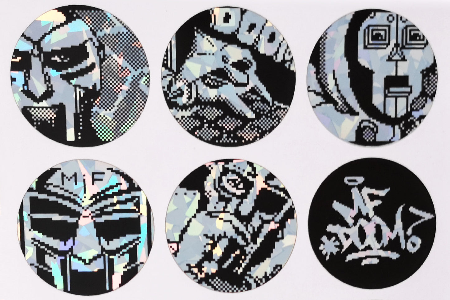MF DOOM holographic sticker set - Cremacaffe Design