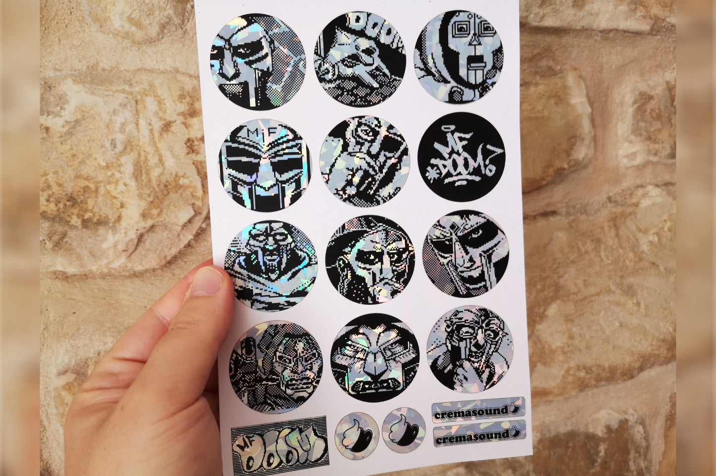 MF DOOM holographic sticker set - Cremacaffe Design