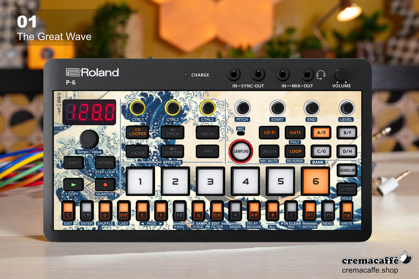 Roland P-6 Skin: The Great Wave - Cremacaffe Design