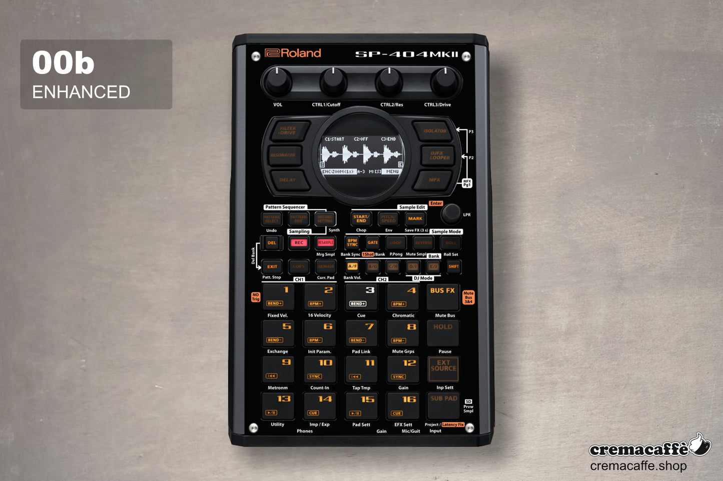 Enhanced Black Skin for the Roland SP-404 MK2 by Cremacaffe Design