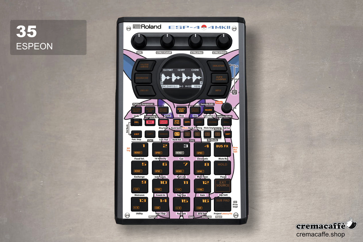 Pokemon Espeon - Skin for the Roland SP-404 MK2 by Cremacaffe Design