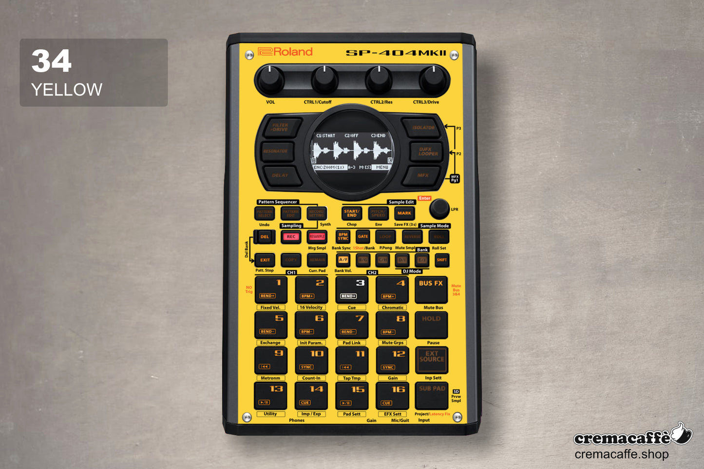 YELLOW - Skin for the Roland SP-404 MK2 by Cremacaffe Design