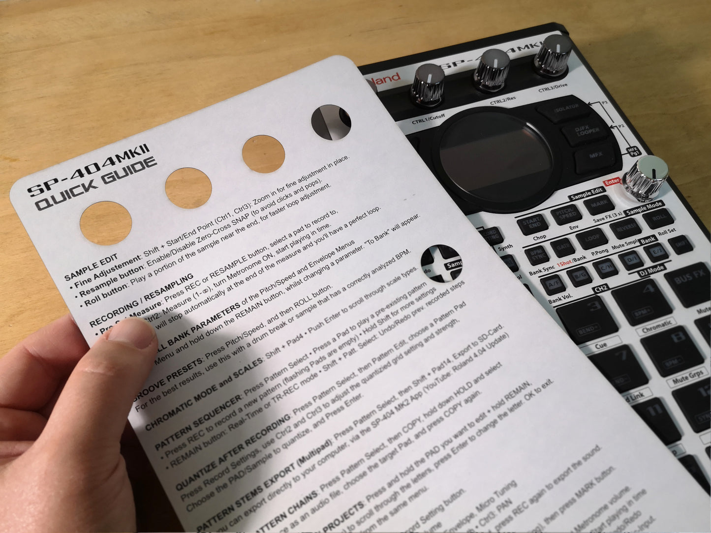 SP-404 MK2 Quick Guide Card + Dust Cover | Cremacaffe Design