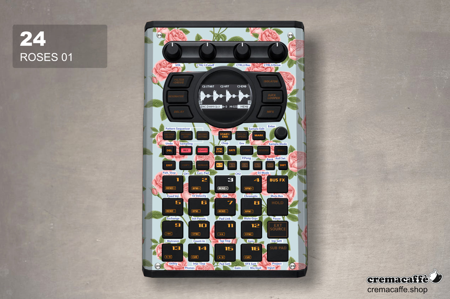 SP-404 MK2 Skin: ROSES 01 | Cremacaffe Design