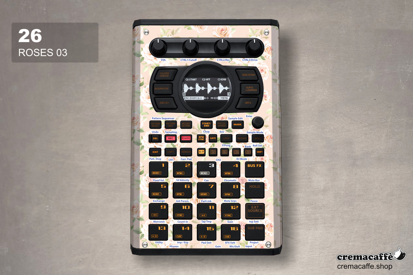 SP-404 MK2 Skin: ROSES 03 | Cremacaffe Design