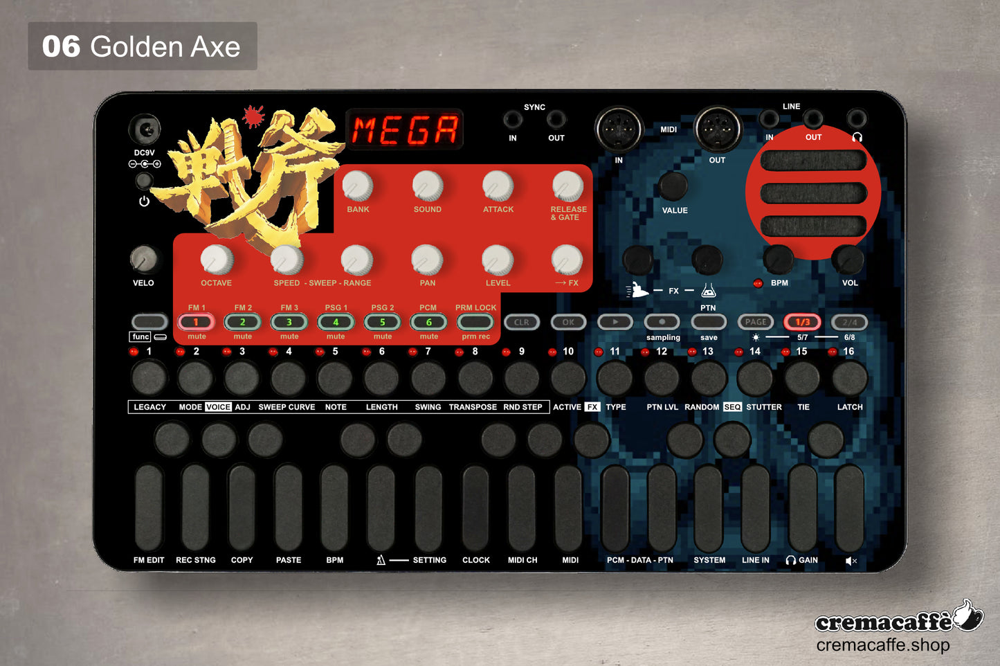 Sonicware LIVEN Skin - Golden Axe - Cremacaffe Design