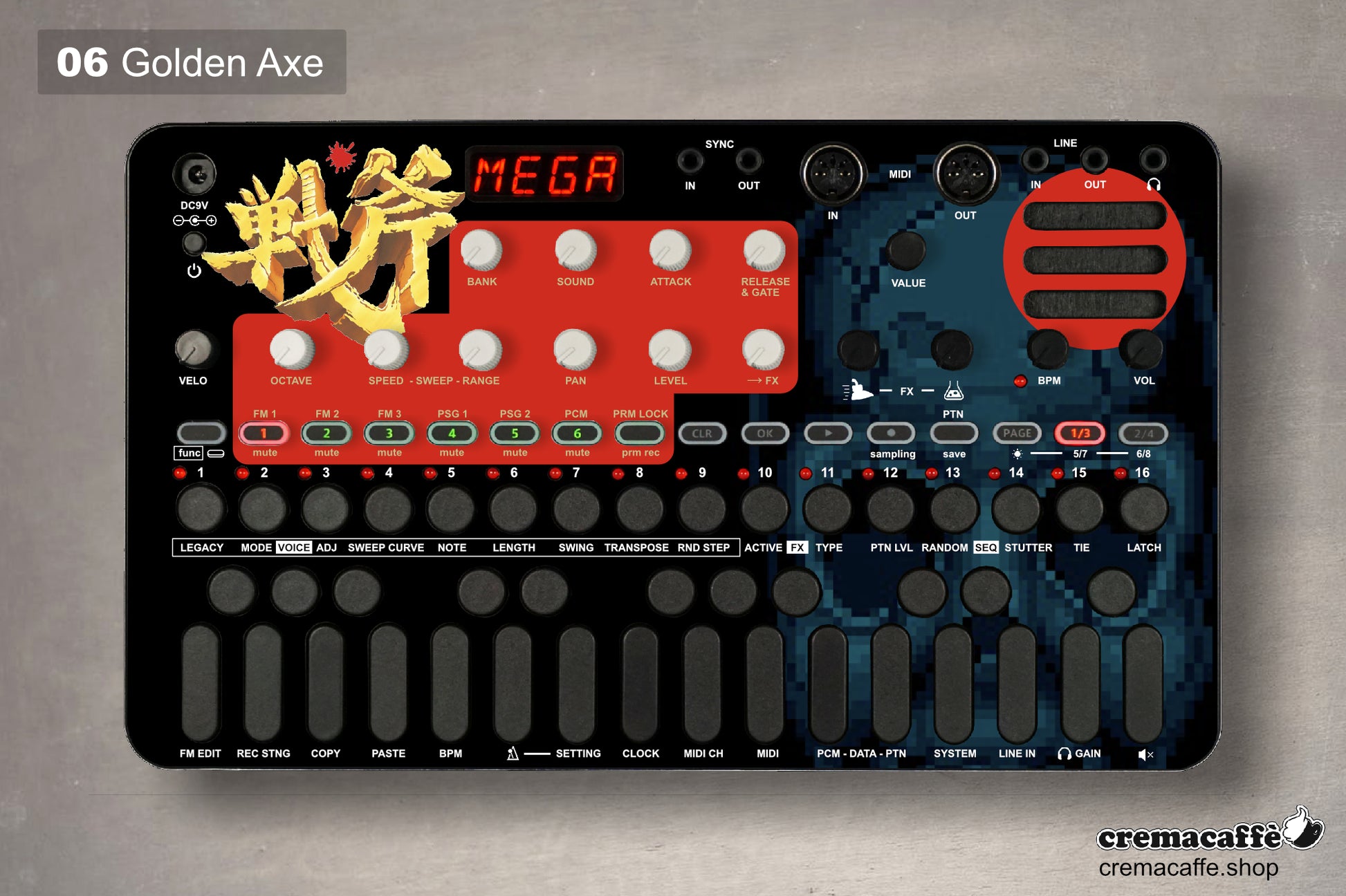 Sonicware LIVEN Skin - Golden Axe - Cremacaffe Design
