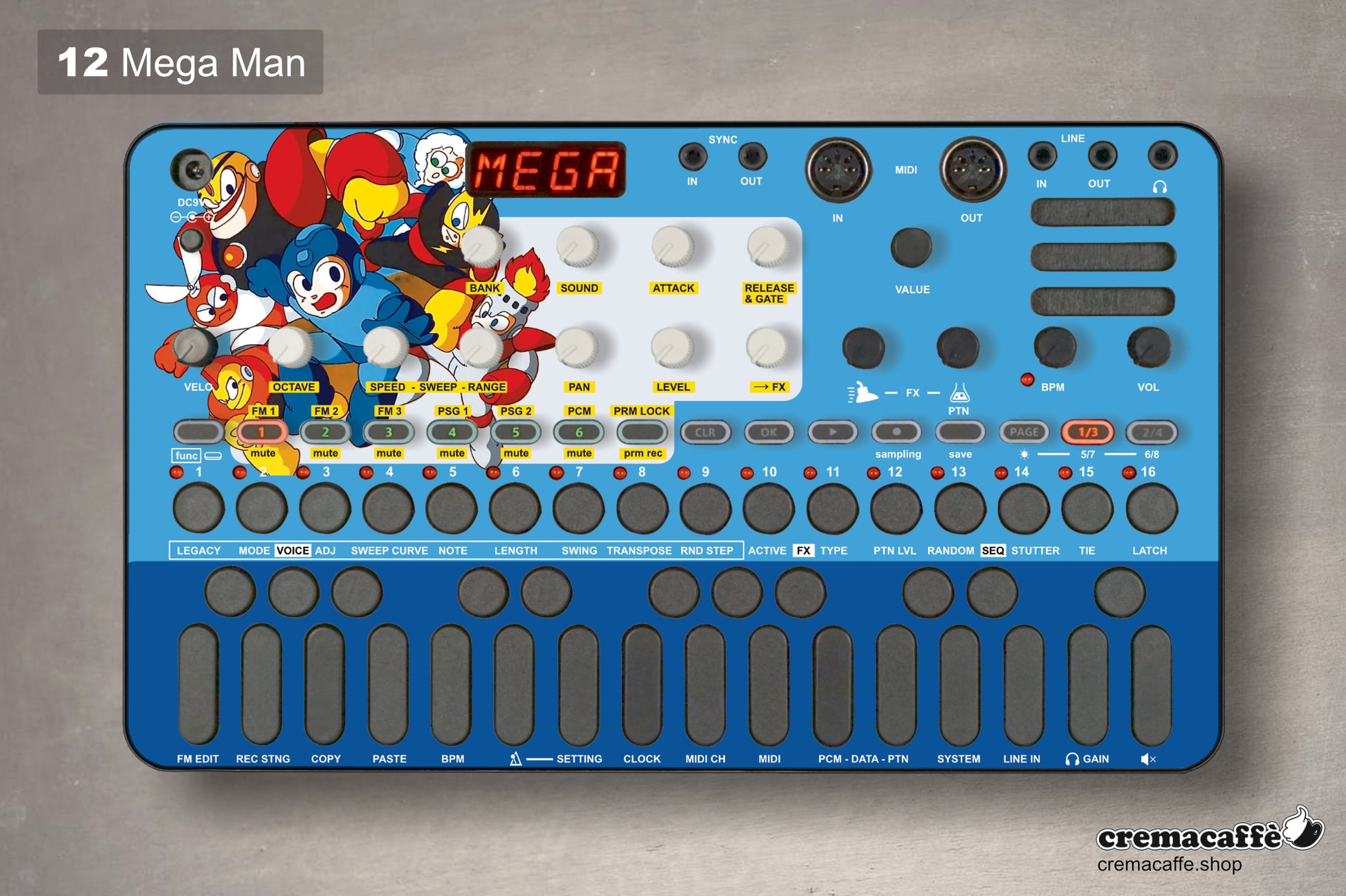 Sonicware LIVEN Skin - Mega Man - Cremacaffe Design