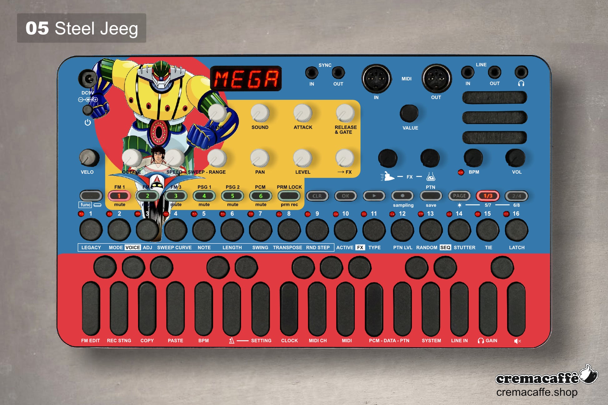 Sonicware LIVEN Skin - Steel Jeeg - Cremacaffe Design
