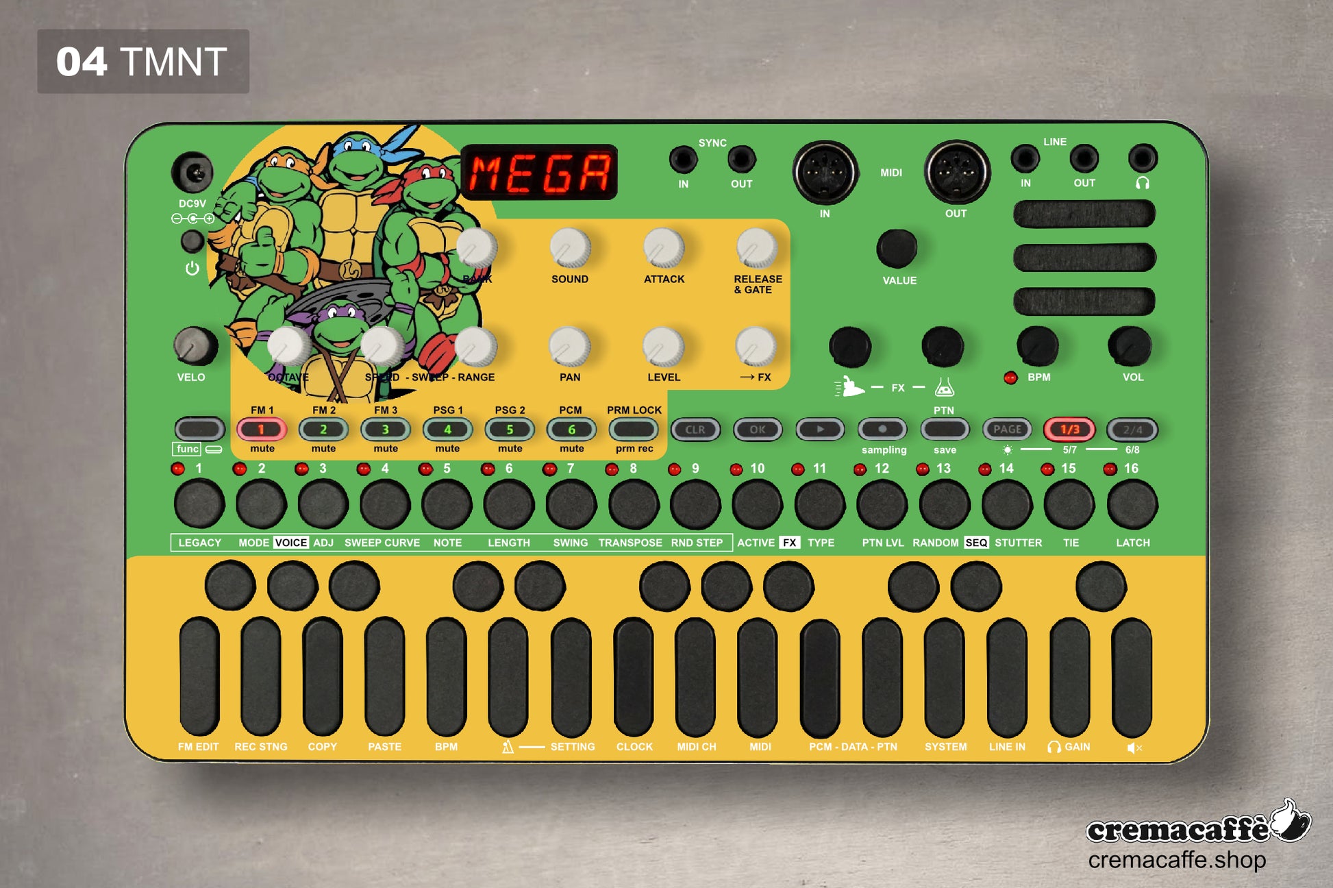 Sonicware LIVEN Skin - TMNT - Cremacaffe Design
