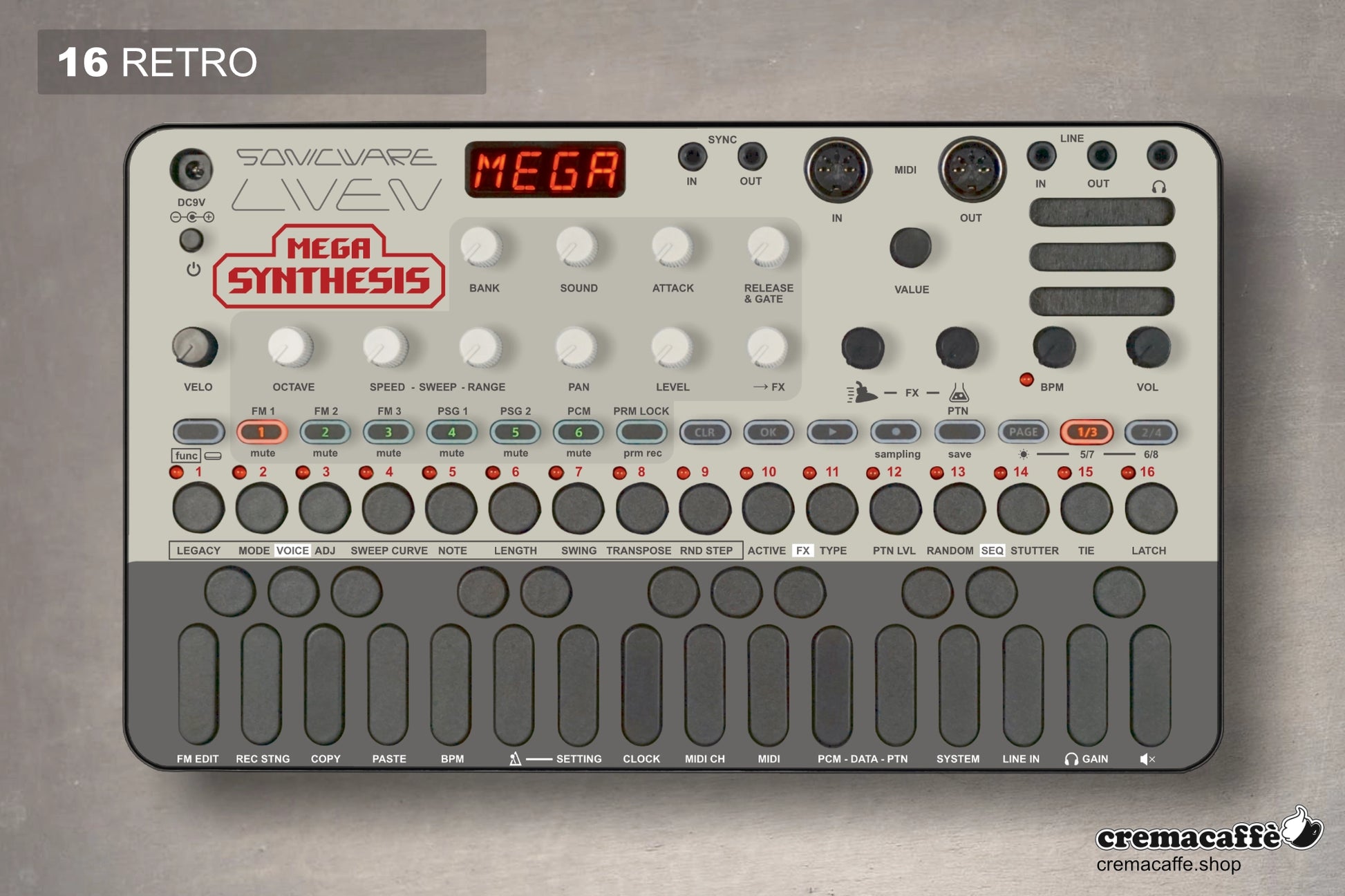 Sonicware LIVEN Skin - RETRO - Cremacaffe Design