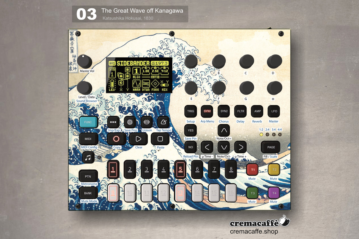 Elektron Digitone Skin - The Great Wave Off Kanagawa | Cremacaffè Design