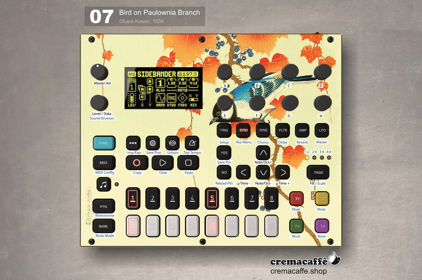 Digitone Skin | Bird on Paulownia Branch - Ohara Koson (1934) - Cremacaffe Design