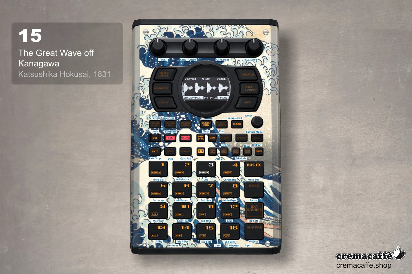SP-404 MK2 Skin: The Great Wave off Kanagawa | Cremacaffe Design