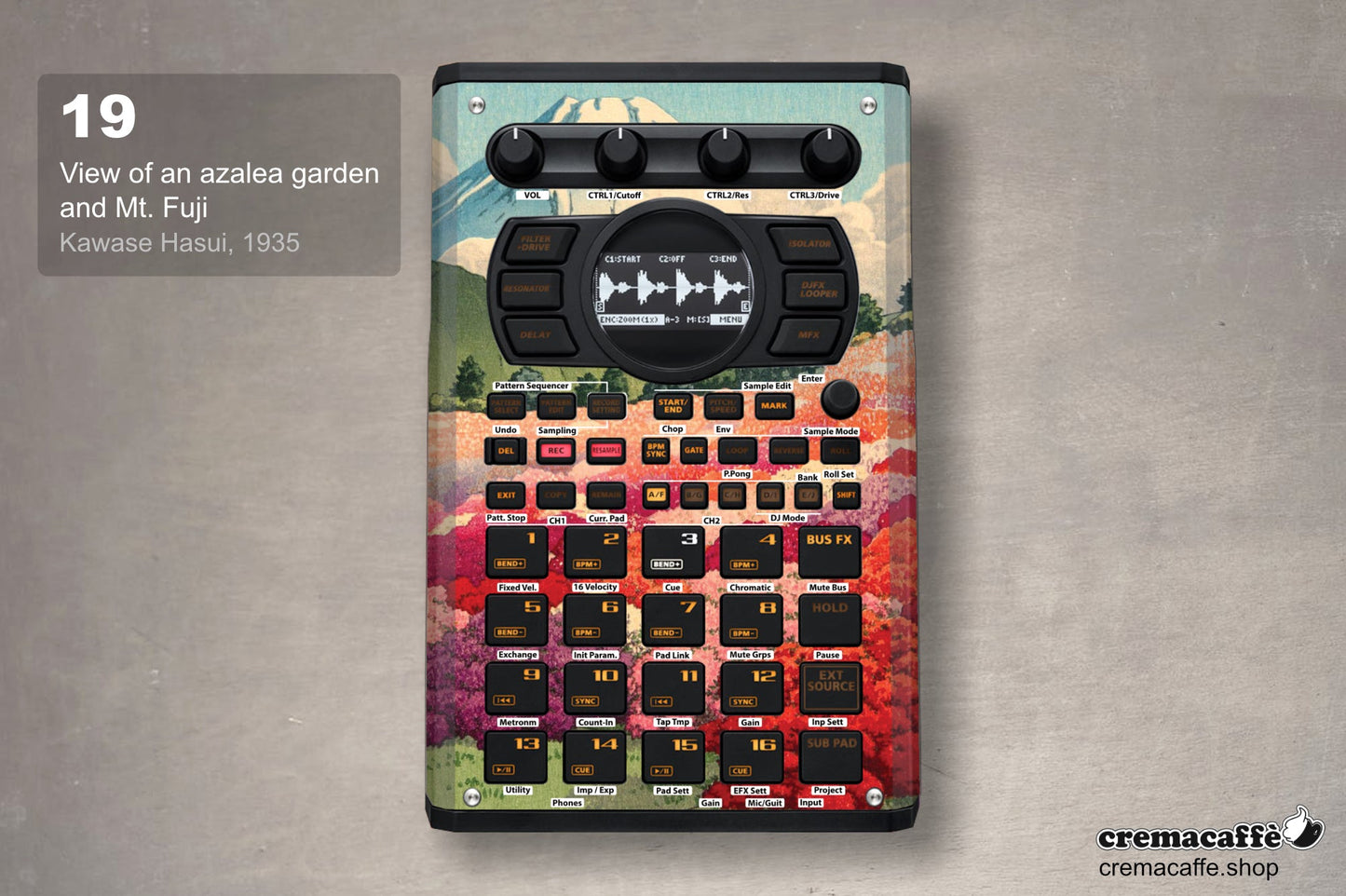 SP-404 MK2 Skin: View of an azalea garden and Mt. Fuji | Cremacaffe Design
