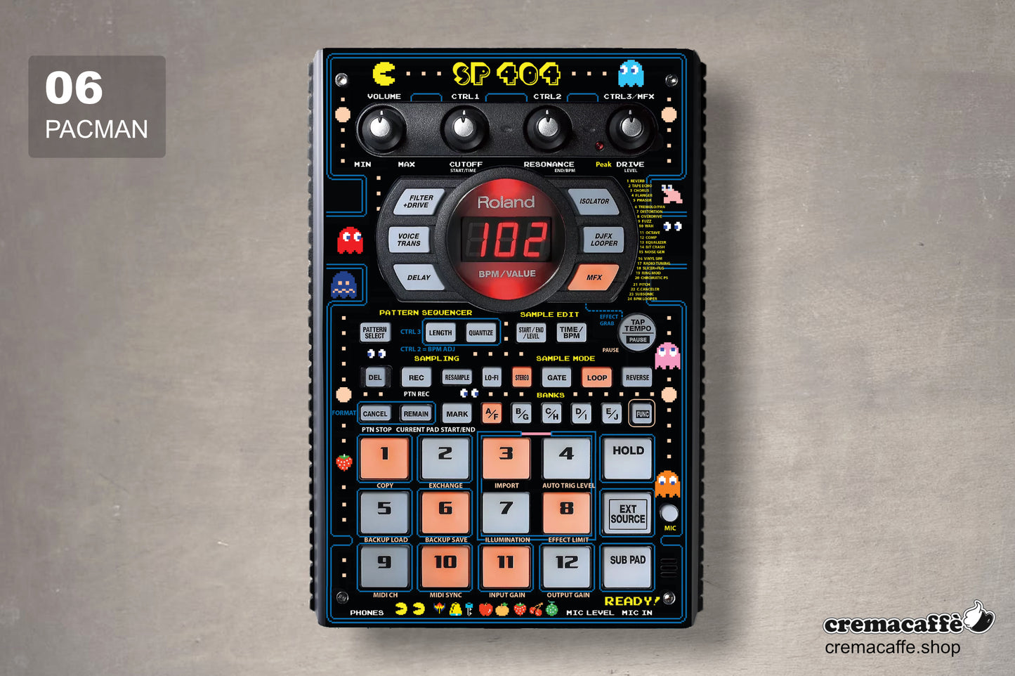 SP-404 SX Skin - PACMAN | Cremacaffe Design