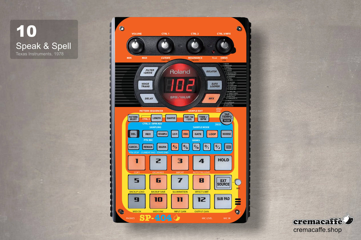 SP-404 SX Skin - Speak & Spell | Cremacaffe Design
