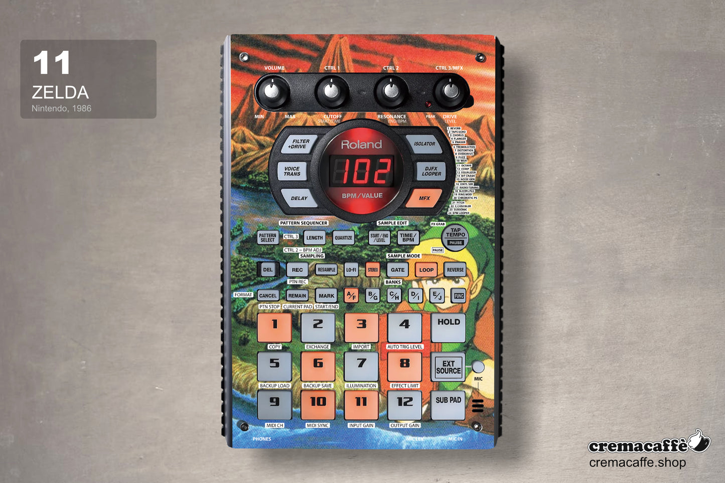SP-404 SX Skin - ZELDA (1986) | Cremacaffe Design