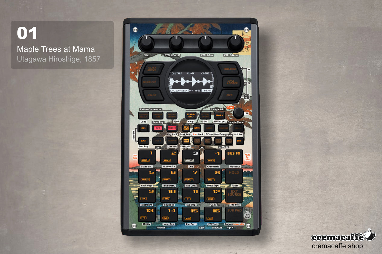 SP-404 MK2 non-adhesive skin "Maple Trees at Mama" - Cremacaffe Design