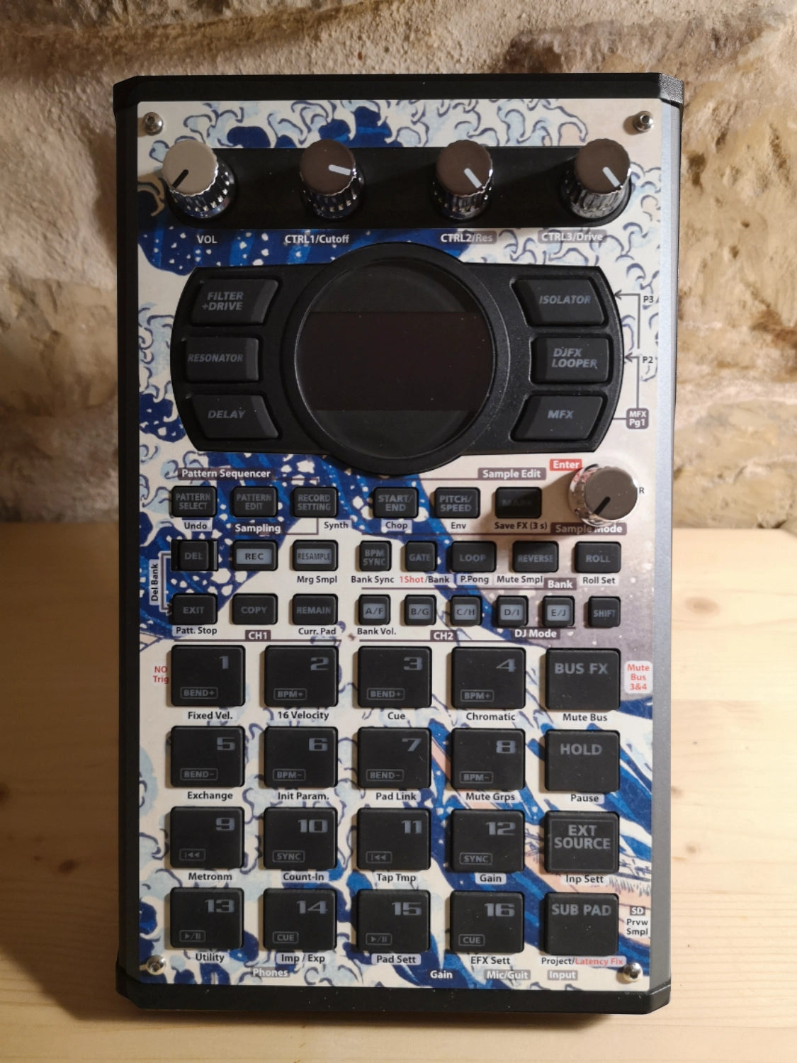 15 SP-404 MK2 Custom Skin - The Great Wave - Cremacaffe Design