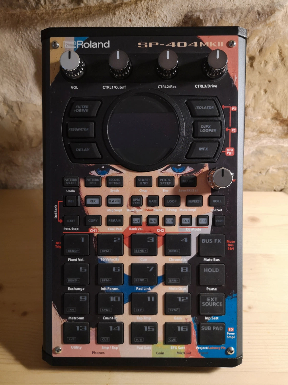 24 SP-404 MK2 Custom Skin - Blu Eyes - Cremacaffe Design