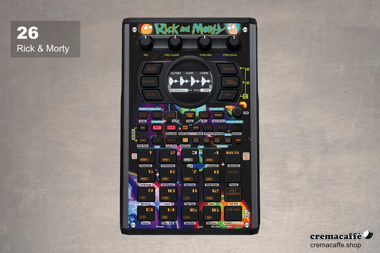 Rick and Morty - Skin for the Roland SP-404 MK2 by Cremacaffe Design
