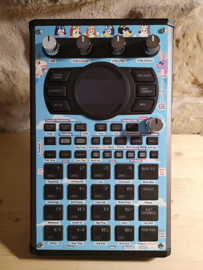 32 SP-404 MK2 Custom Skin - Bluey - Cremacaffe Design