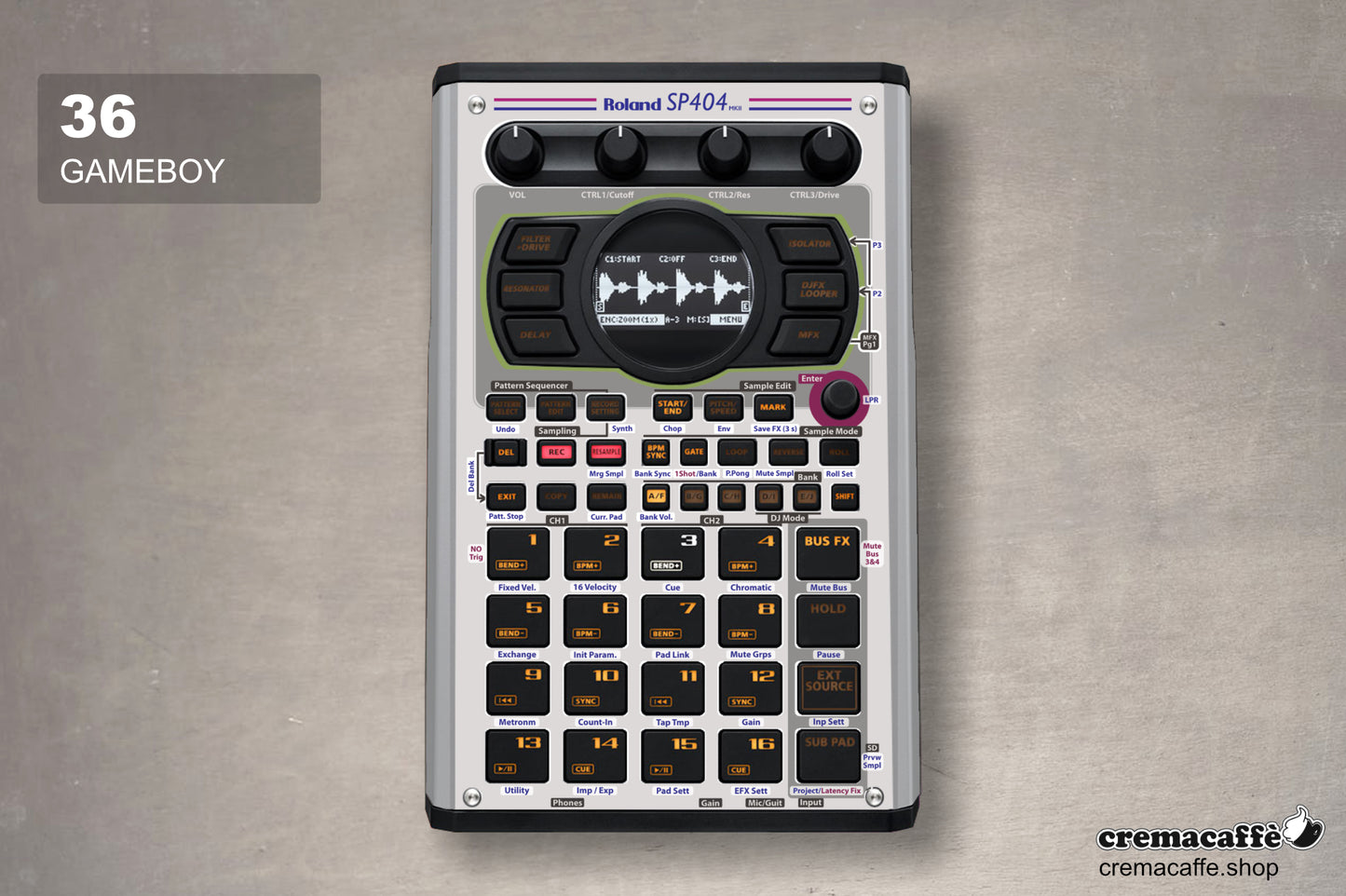 GameBoy - Skin for the Roland SP-404 MK2 by Cremacaffe Design