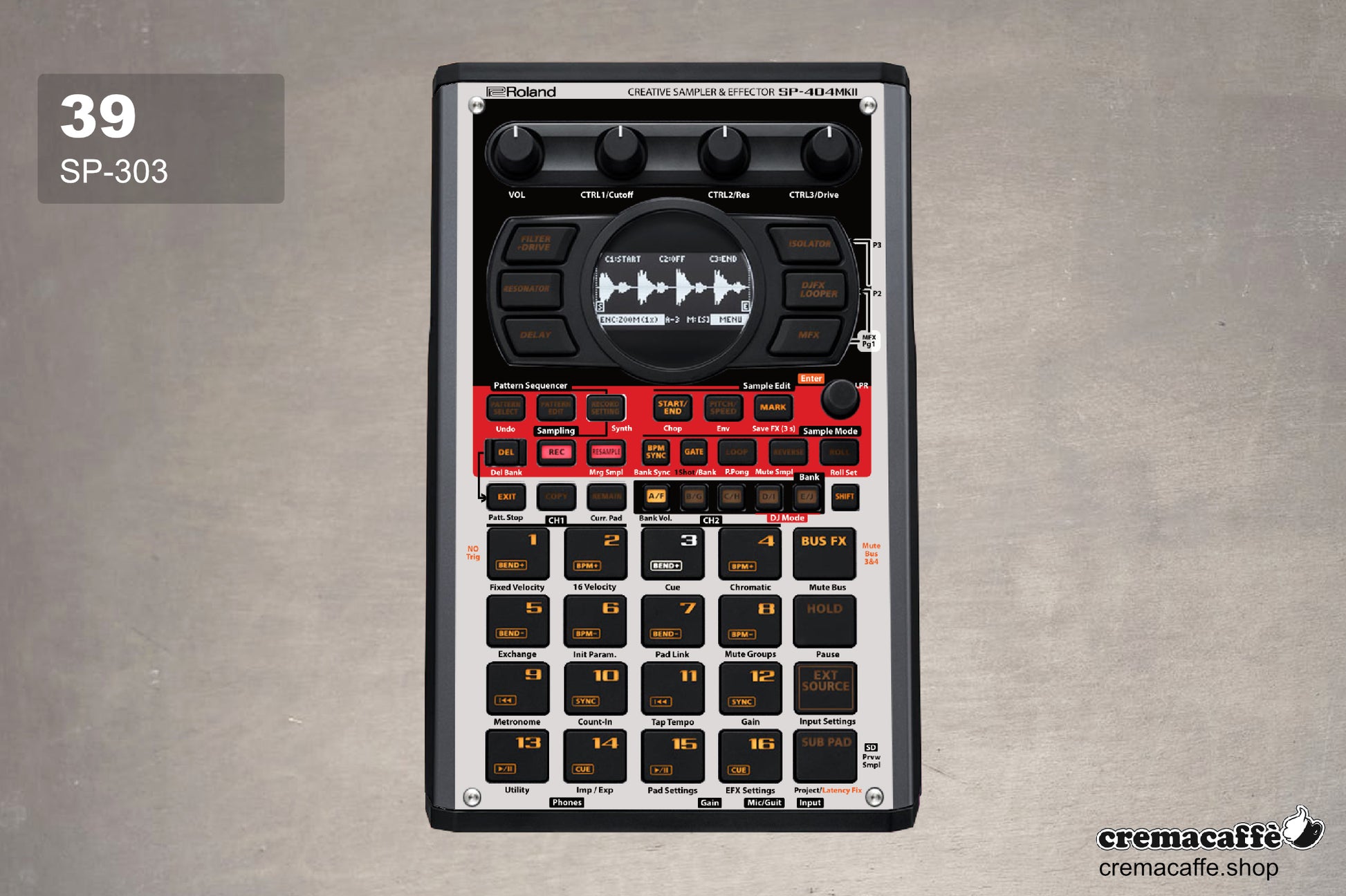 SP-303 - Skin for the Roland SP-404 MK2 by Cremacaffe Design