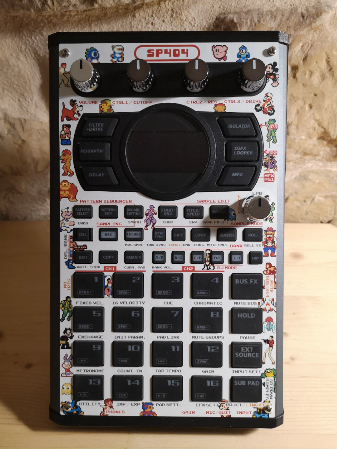39 SP-404 MK2 Custom Skin - NES (white) - Cremacaffe Design