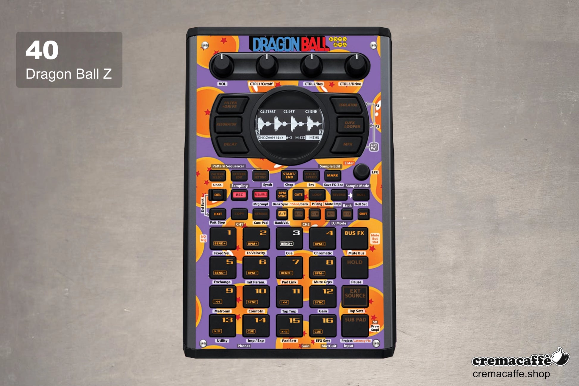 Dragon Ball Z - Skin for the Roland SP-404 MK2 by Cremacaffe Design