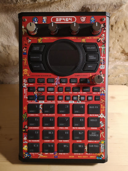 40 SP-404 MK2 Custom Skin - NES (red) - Cremacaffe Design