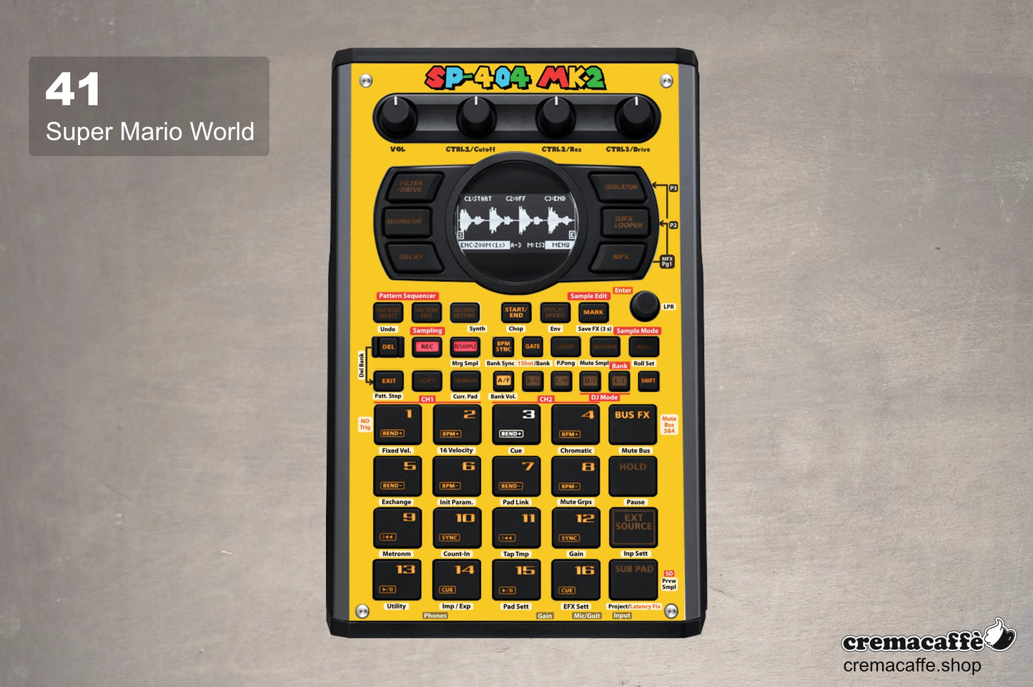 Super Mario World - Skin for the Roland SP-404 MK2 by Cremacaffe Design